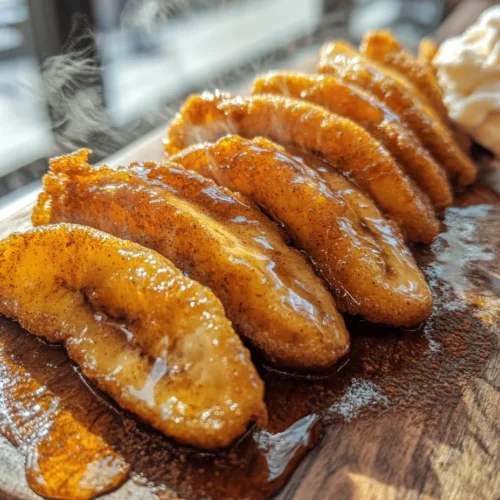 Welcome to the scrumptious world of Fried Bananas with Cinnamon Butter Sauce, a dessert that harmoniously marries the natural sweetness of ripe bananas with a rich, creamy sauce that elevates this simple dish to extraordinary heights. This delightful treat is not only easy to prepare but also provides a sense of indulgence that makes it a go-to option for various occasions. Whether you are hosting a casual family dinner, celebrating a special milestone, or simply craving a satisfying dessert, fried bananas are sure to impress your guests and tantalize your taste buds.