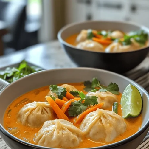 Curry Dumpling Soup is a perfect representation of culinary creativity. Originating from various Asian cuisines, dumplings have been cherished for centuries in countries like China, Korea, and Japan. They are often filled with meats or vegetables, steamed or boiled, and served in a variety of broths. The addition of a rich curry flavor elevates this traditional dish, creating an experience that warms the soul.
