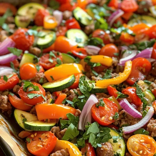 In the hustle and bustle of modern life, finding time to prepare a healthy and delicious meal can often feel like a daunting task. Enter the One-Pan Wonder: Sausage & Veggie Extravaganza, the ultimate solution for busy weeknights. This recipe brings together the robust flavors of Italian sausage with a vibrant array of fresh vegetables, all cooked effortlessly on a single sheet pan. Not only does this method simplify preparation and cleanup, but it also allows the ingredients to meld together beautifully, creating a satisfying and nutritious meal in just 40 minutes.