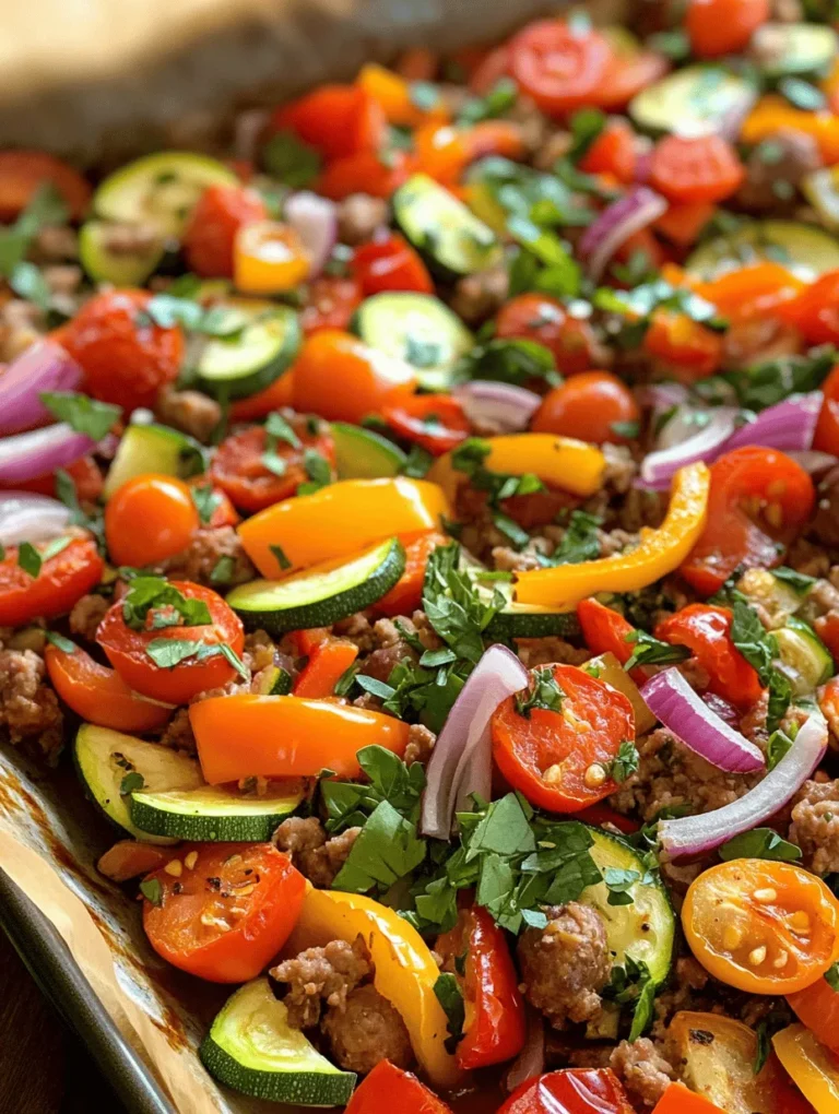 In the hustle and bustle of modern life, finding time to prepare a healthy and delicious meal can often feel like a daunting task. Enter the One-Pan Wonder: Sausage & Veggie Extravaganza, the ultimate solution for busy weeknights. This recipe brings together the robust flavors of Italian sausage with a vibrant array of fresh vegetables, all cooked effortlessly on a single sheet pan. Not only does this method simplify preparation and cleanup, but it also allows the ingredients to meld together beautifully, creating a satisfying and nutritious meal in just 40 minutes.