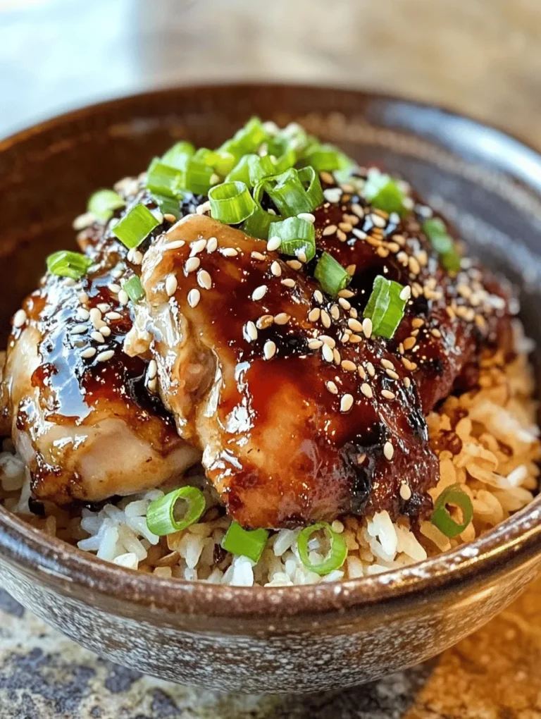 In the realm of comfort food, few dishes encapsulate warmth and satisfaction quite like Sticky Chicken Rice Bowls. This delightful meal combines tender marinated chicken thighs with fragrant jasmine rice, creating a harmonious blend of flavors and textures that will leave your taste buds dancing. The unmistakable aroma of soy sauce mingling with honey, garlic, and ginger envelops the chicken, while the fluffy rice serves as the perfect canvas to soak up all that deliciousness. Not only is this dish irresistibly tasty, but it is also incredibly easy to prepare, making it an ideal choice for busy weeknights or meal prep enthusiasts looking to simplify their routines.