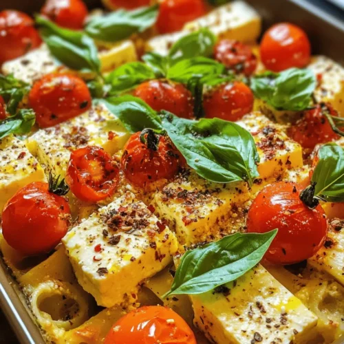 Feta cheese is undoubtedly the star of this dish. When baked, it transforms into a creamy, luscious texture that melds beautifully with the other ingredients. Feta adds a tangy flavor that elevates the overall taste of the pasta, making it feel indulgent without being overly rich. Choosing high-quality feta cheese can significantly enhance the flavor, so look for options that are made from sheep's milk or a combination of sheep and goat’s milk for a more authentic taste.