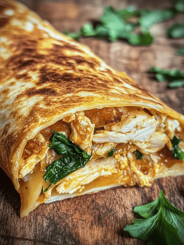 In the fast-paced world we live in, finding meals that are both quick to prepare and satisfying can often feel like a challenge. However, Cheesy Garlic Chicken Wraps emerge as a delightful solution, marrying the convenience of a wrap with the comforting flavors of garlic and cheese. This recipe is not only indulgent but also remarkably easy to make, making it a perfect choice for busy weeknights, casual get-togethers, or even meal prep for the week ahead. With tender shredded chicken, gooey mozzarella, and a hint of garlic all wrapped in a warm tortilla, each bite promises to deliver a burst of flavor that will leave you craving more.