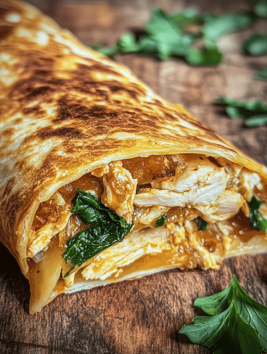 In the fast-paced world we live in, finding meals that are both quick to prepare and satisfying can often feel like a challenge. However, Cheesy Garlic Chicken Wraps emerge as a delightful solution, marrying the convenience of a wrap with the comforting flavors of garlic and cheese. This recipe is not only indulgent but also remarkably easy to make, making it a perfect choice for busy weeknights, casual get-togethers, or even meal prep for the week ahead. With tender shredded chicken, gooey mozzarella, and a hint of garlic all wrapped in a warm tortilla, each bite promises to deliver a burst of flavor that will leave you craving more.