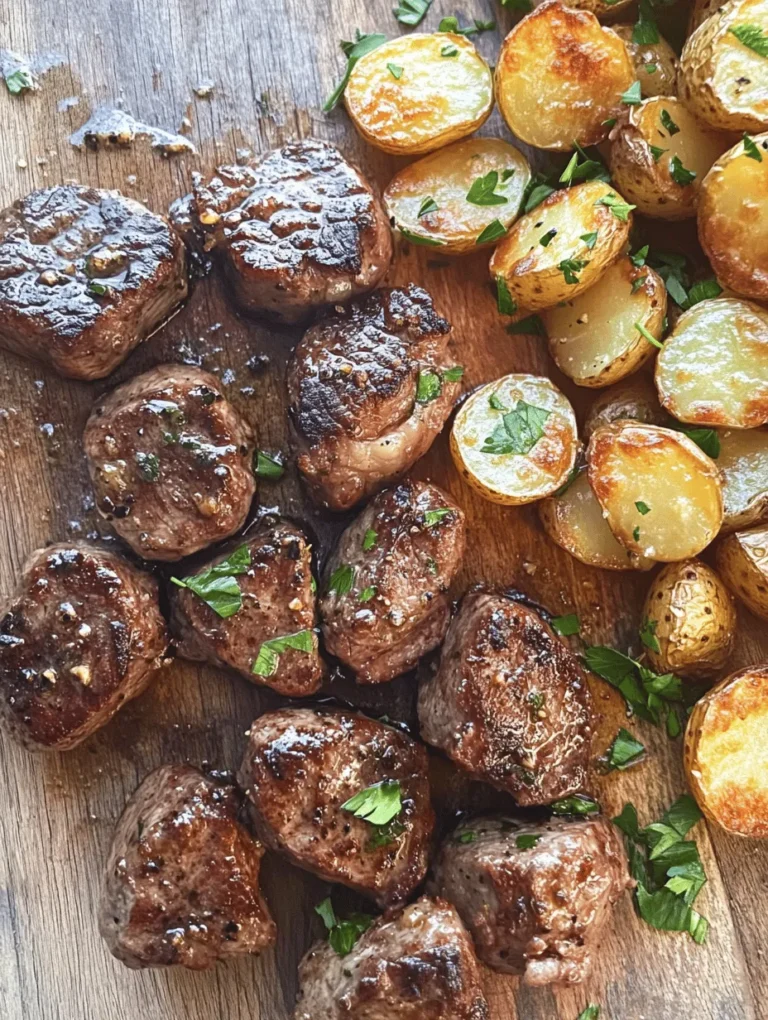 If you’re in search of a dish that marries rich flavors with simplicity, look no further than Sizzling Garlic Butter Steak Bites and Crispy Potatoes. This dish boasts tender, juicy steak bites enveloped in a luscious garlic butter sauce, perfectly paired with crispy baby potatoes that add a delightful crunch and heartiness to the meal. Whether you’re planning a cozy family dinner, hosting a gathering with friends, or simply wanting to treat yourself to something special, this recipe is sure to impress.