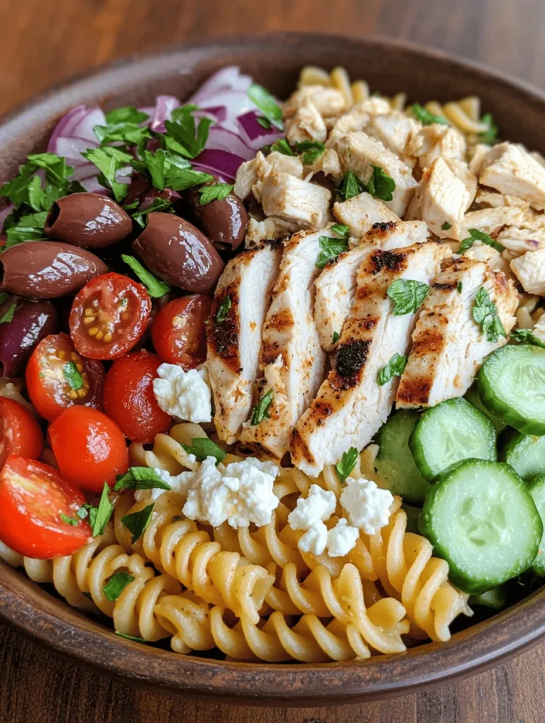 Mediterranean cuisine is celebrated not only for its vibrant flavors but also for its numerous health benefits. Drawing inspiration from countries that border the Mediterranean Sea, this culinary tradition emphasizes fresh ingredients, wholesome grains, and lean proteins. It is known for promoting heart health, aiding digestion, and supporting weight management due to its abundance of fruits, vegetables, and healthy fats. The Mediterranean Chicken Pasta Salad embodies these principles beautifully, making it an ideal choice for gatherings, meal prepping, or enjoying a refreshing light lunch.
