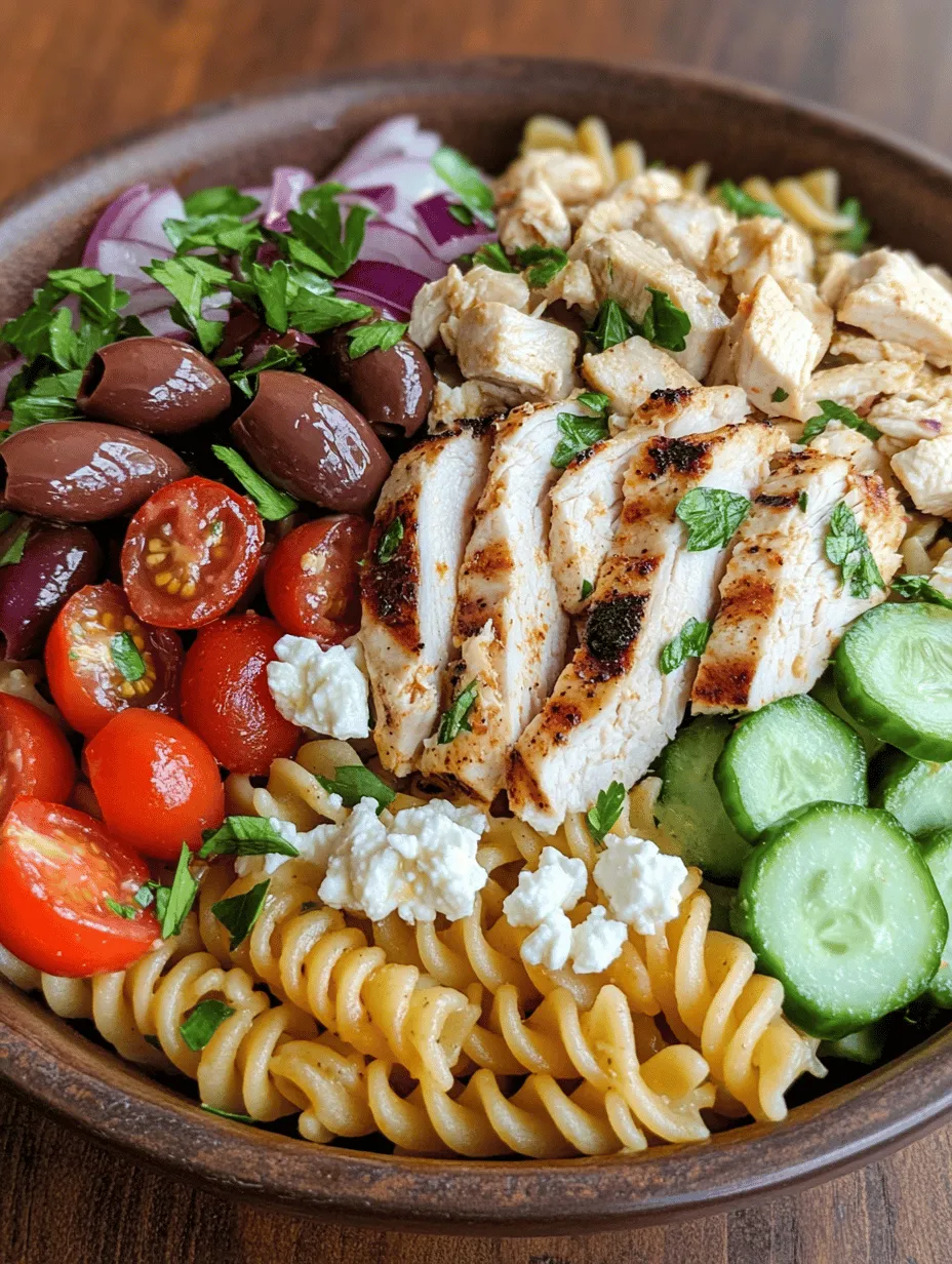 Mediterranean cuisine is celebrated not only for its vibrant flavors but also for its numerous health benefits. Drawing inspiration from countries that border the Mediterranean Sea, this culinary tradition emphasizes fresh ingredients, wholesome grains, and lean proteins. It is known for promoting heart health, aiding digestion, and supporting weight management due to its abundance of fruits, vegetables, and healthy fats. The Mediterranean Chicken Pasta Salad embodies these principles beautifully, making it an ideal choice for gatherings, meal prepping, or enjoying a refreshing light lunch.