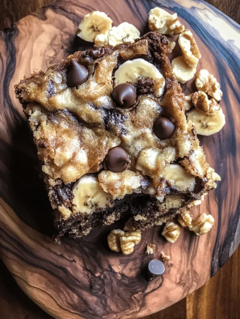 Banana-based desserts have taken the culinary world by storm, captivating both the young and the young-at-heart with their rich flavors and delightful textures. Among these, the Chocolate Chip Banana Bliss Bars stand out as a perfect fusion of moist banana goodness and rich, melty chocolate. This recipe offers a wholesome treat that is not only delicious but also easy to prepare, making it a favorite for bakers of all skill levels. Whether you're a novice eager to impress friends or an experienced baker looking for a new go-to dessert, these bliss bars promise satisfaction with every bite.