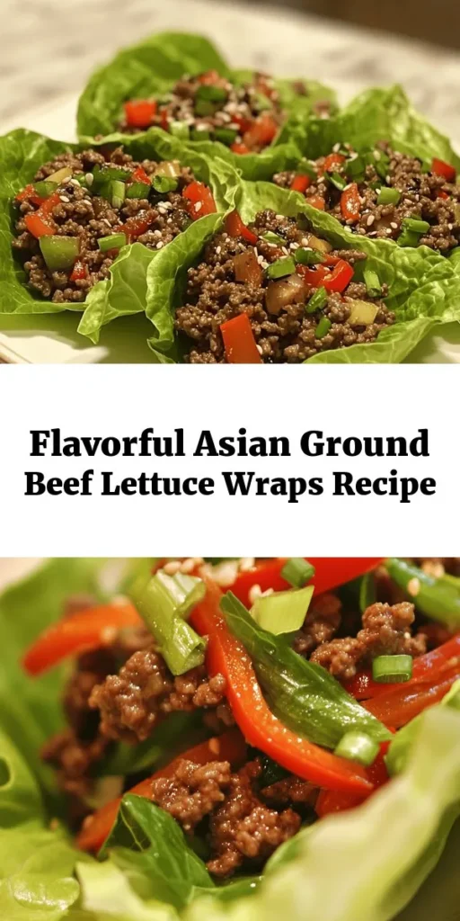 Discover the ultimate Asian-Style Ground Beef Lettuce Wraps! Ready in just 25 minutes, these fresh and flavorful wraps are filled with spicy ground beef, crunchy bell peppers, and water chestnuts, all enveloped in crisp lettuce leaves. Perfect for a weeknight dinner or a fun appetizer, they’re topped with green onions, sesame seeds, and optional cilantro for that extra touch. Enjoy a healthy, delicious meal your whole family will love!