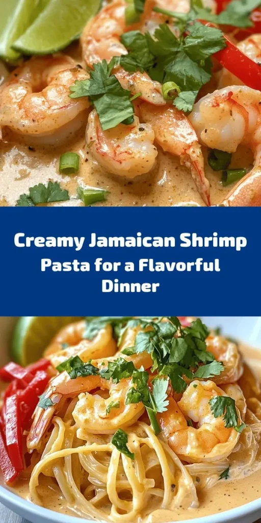 Indulge in the vibrant flavors of Jamaica with this creamy shrimp pasta! Made with tender shrimp coated in spicy jerk seasoning, sautéed bell peppers, and a luscious coconut cream sauce, it’s a delightful dish that’s ready in just 30 minutes. Perfect for a weeknight dinner or special occasion, this recipe serves four and is garnished with fresh cilantro and lime for an extra burst of flavor. Give it a try and transport your taste buds to the Caribbean!