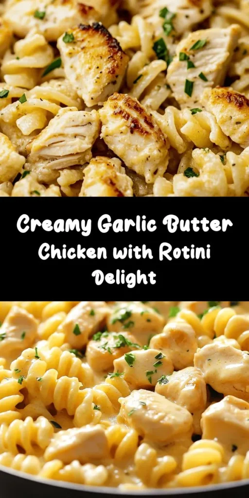 Indulge in this creamy garlic butter chicken and rotini pasta dish that’s packed with flavor! It all comes together in just 30 minutes, making it a perfect weeknight dinner. With tender chicken, al dente rotini, and a rich Parmesan sauce, every bite is simply delicious. Garnished with fresh parsley, this comforting meal is sure to be a family favorite. Explore the joy of cooking with this easy recipe that's ready in no time!