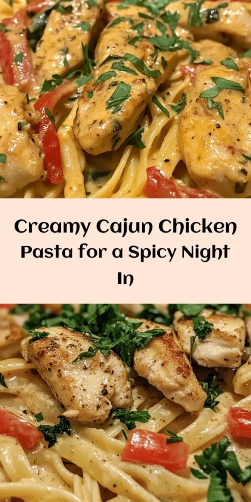 Indulge in a flavorful journey with this Spicy Creamy Cajun Chicken Pasta Delight! In just 30 minutes, you can create a dreamy dish featuring tender fettuccine, succulent chicken, and a rich, creamy Cajun sauce. With a kick from Cajun seasoning and the freshness of spinach and red bell pepper, this pasta is sure to impress. Perfect for a weeknight dinner or a cozy gathering, serve it warm and top with parsley for that extra touch!