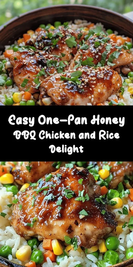 Looking for a delicious, easy dinner option? Try this One-Pan Honey BBQ Chicken Rice! 🍯🍗 With just a few simple ingredients, you can create a mouthwatering meal that combines tender chicken thighs, fluffy rice, and vibrant mixed veggies. The sweet and tangy honey BBQ sauce elevates every bite! Perfect for busy weeknights, this dish cooks all in one pan, making cleanup a breeze. Garnish with green onions and parsley for a fresh touch. Get ready for a family favorite!