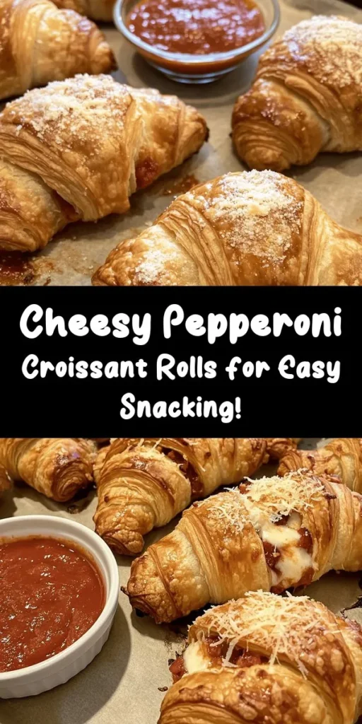 Indulge in these delicious Mozzarella Pepperoni Croissant Rolls that combine gooey cheese and savory pepperoni wrapped in flaky crescent dough. Perfect as a snack or appetizer, they are quick and easy to make. With just a few ingredients like mozzarella, pepperoni, and spices, you can create this mouthwatering treat in under 30 minutes. Don't forget to serve them with warm marinara sauce for dipping! Enjoy this cheesy delight with family and friends.