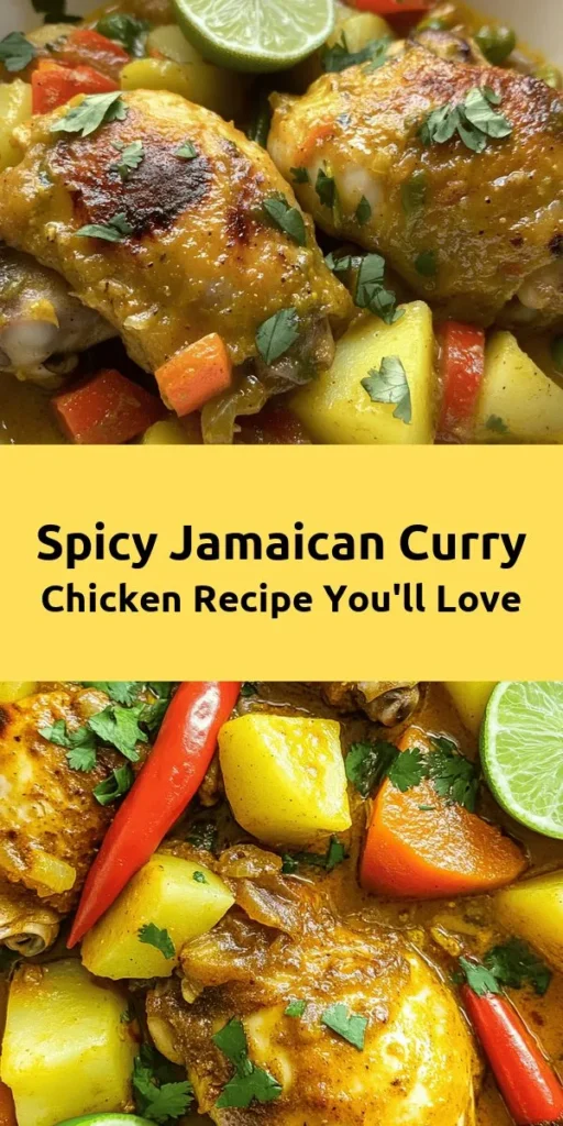 Transport your taste buds to the Caribbean with this authentic Jamaican Curry Chicken recipe! Juicy chicken thighs are marinated in fragrant spices, then simmered with coconut milk and a medley of veggies for a hearty meal. Spice it up with Scotch bonnet peppers for a kick, or enjoy it mild. It's perfect served over rice with a squeeze of lime and fresh cilantro. Quick to prep and packed with flavor, this dish is sure to impress!