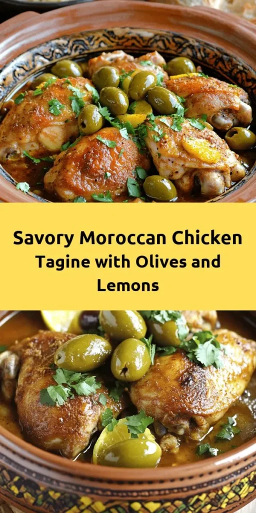 Discover the rich and aromatic flavors of Moroccan cuisine with this delightful Chicken Tagine recipe. Tender chicken thighs simmered with spices like ginger, cumin, and turmeric create a savory dish, enhanced by the tangy addition of preserved lemons and briny olives. Perfect for family dinners, this one-pot meal pairs beautifully with fluffy couscous or crusty bread. Impress your guests and enjoy a taste of Morocco right at home!