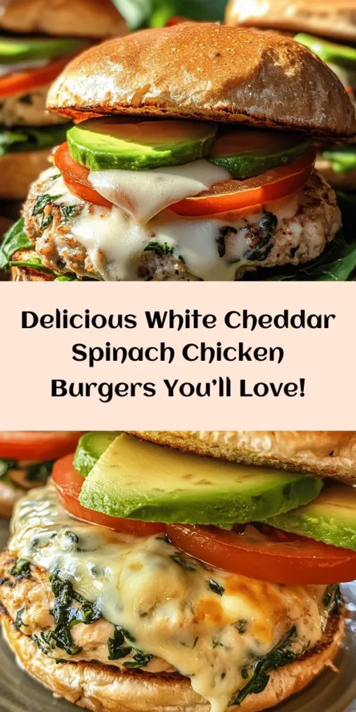 Get ready to elevate your burger night with these delicious White Cheddar and Spinach Chicken Burgers! Made with lean ground chicken, fresh spinach, and melty white cheddar, these patties are packed with flavor. Easy to prepare in just 30 minutes, they’re perfect for a quick weeknight dinner or weekend gathering. Top with your favorite veggies and enjoy a healthier spin on classic burgers. Pair with sweet potato fries for the ultimate meal!