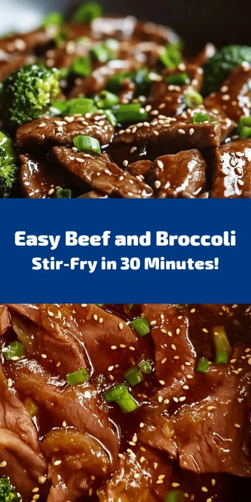 Whip up a delicious and healthy Chinese Beef and Broccoli stir-fry in just 30 minutes! This quick recipe features tender beef sirloin, vibrant broccoli, and a savory sauce made with soy and oyster sauce. Perfectly marinated and stir-fried to create an explosion of flavors, this dish is ideal for busy weeknights. Don't forget to garnish with green onions and sesame seeds for that extra touch. Enjoy a taste of takeout at home!