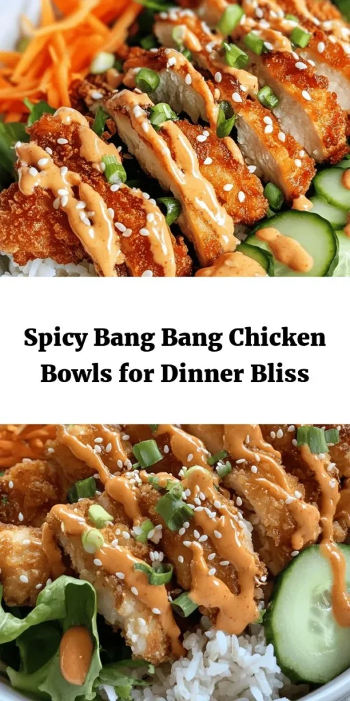 Elevate your weeknight dinners with these irresistible Bang Bang Chicken Bowls! Crispy fried chicken thighs are perfectly breaded and paired with fluffy jasmine rice, fresh mixed greens, and vibrant veggies. The creamy Bang Bang sauce brings just the right kick! Easy to make in under 40 minutes, this dish is a delicious combination of flavors and textures that your family will love. Perfect for meal prep or weekday meals, this bowl is a must-try!