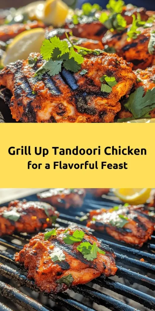 Fire up your grill for this Tandoori Delight! This mouthwatering grilled chicken is marinated in a blend of yogurt, spices, and fresh herbs, infusing it with incredible flavor. Perfectly crispy on the outside and juicy inside, it's great for any gathering. Serve with naan or basmati rice for a complete meal. With just a few simple ingredients and easy steps, you can enjoy this delicious dish that will impress family and friends. Don't forget the lemon wedges!