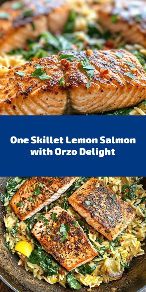 Imagine a meal that's not only delicious but also quick and easy! This One Skillet Salmon with Lemon Orzo recipe brings together perfectly cooked salmon and flavorful orzo in just 30 minutes. With bright lemon flavors, fresh spinach, and a touch of red pepper for heat, it’s a delightful dish for any weeknight dinner. Serve it hot and garnish with fresh parsley for an extra pop. Simple, satisfying, and oh-so-tasty!