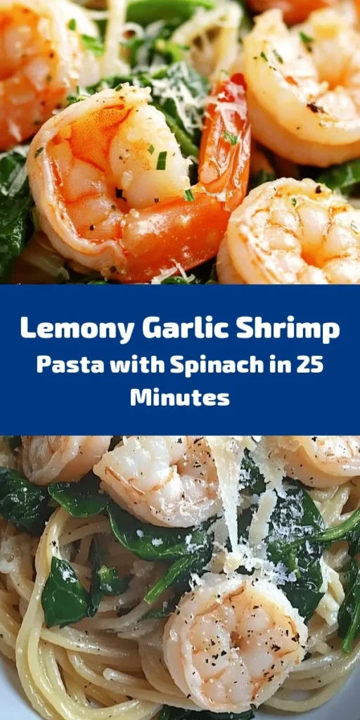 Elevate your dinner with this scrumptious Zesty Lemon Garlic Shrimp Pasta! In just 25 minutes, you can whip up a dish that combines perfectly cooked spaghetti, succulent shrimp, fresh spinach, and a bright lemon-garlic sauce. The addition of red pepper flakes gives it a delightful kick, while Parmesan cheese adds creaminess. Perfect for a quick weeknight meal or a special occasion, garnish with parsley and enjoy a burst of flavor in every bite!