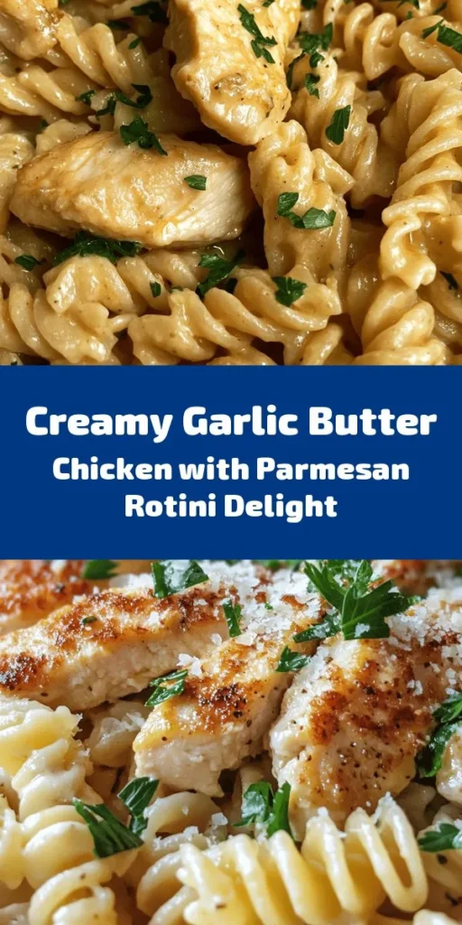Indulge in this Creamy Garlic Butter Chicken & Rotini recipe that’s perfect for a cozy dinner! With tender chicken breasts sautéed to golden perfection, tossed in a rich garlic butter and Parmesan sauce, this dish is a crowd-pleaser. Ready in just 30 minutes, it pairs beautifully with fresh parsley for that burst of flavor. Easy to make and absolutely delicious, it’s a meal everyone will love! Give it a try and elevate your weeknight dinners!