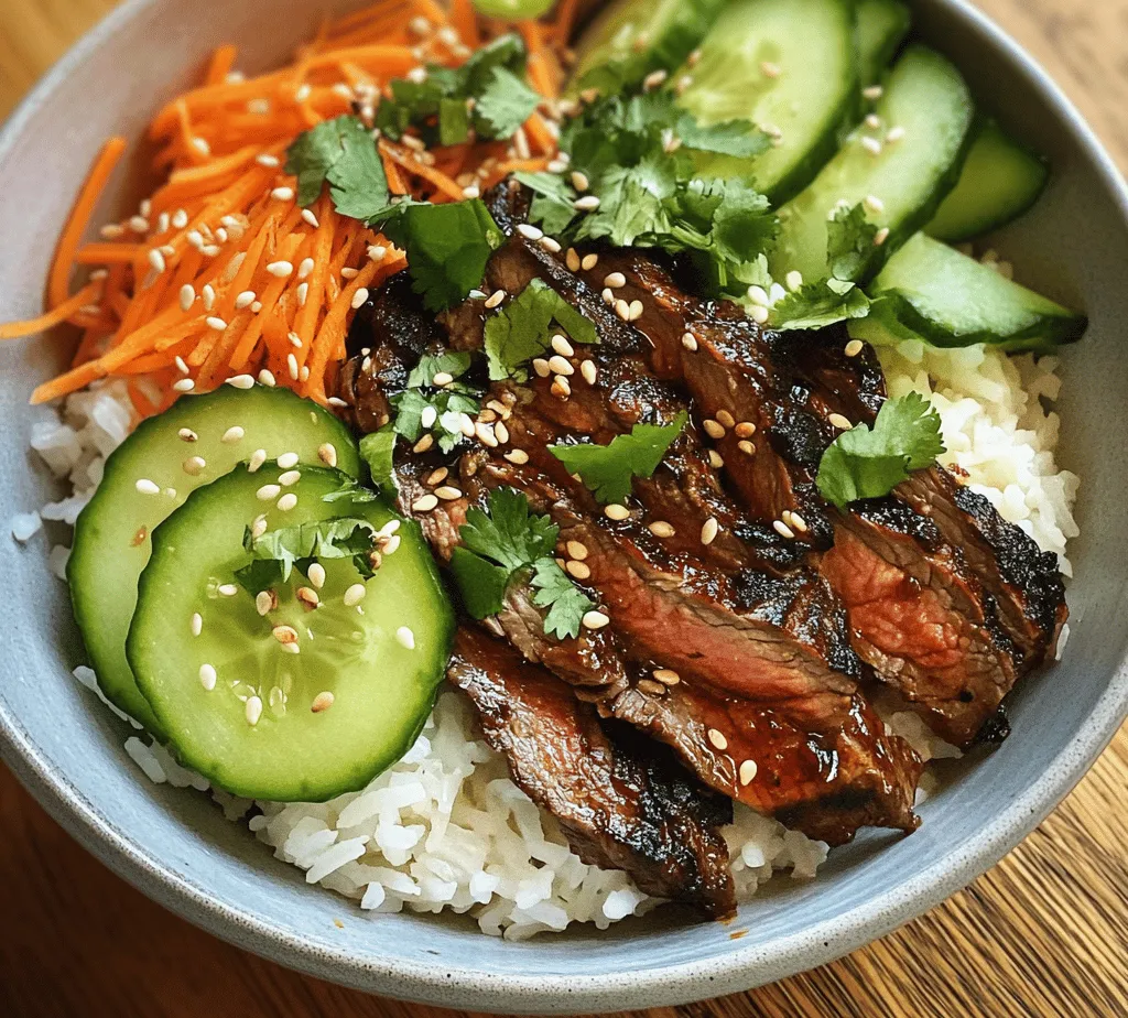 Delve into the vibrant world of Korean cuisine with this delightful recipe for Korean BBQ Steak Rice Bowls with Spicy Cream Sauce. This dish is a wonderful representation of the bold flavors and fresh ingredients that characterize Korean cooking. It combines marinated flank steak, an array of colorful vegetables, and a creamy, spicy sauce that ties everything together beautifully. The result is a harmonious blend of flavors and textures that will excite your palate and satisfy your hunger.