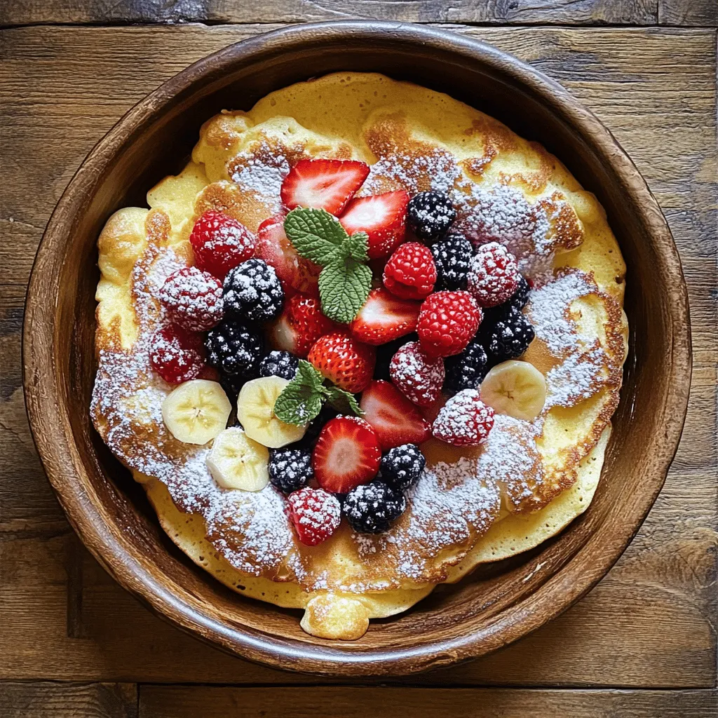 To craft the Fluffy German Pancake Delight, you’ll need a handful of essential ingredients, each playing a vital role in achieving the perfect balance of texture and flavor. Here’s an overview of what you’ll need and how each ingredient contributes to the final outcome:
