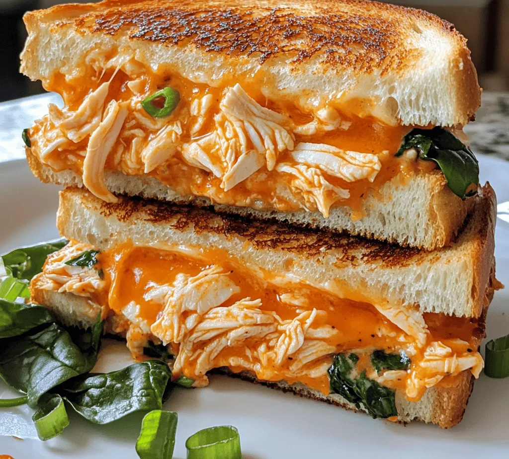 The Buffalo Chicken Grilled Cheese Sandwich is a delicious fusion that elevates the classic comfort food into an explosion of flavors that tantalize the taste buds. Imagine biting into warm, toasted bread, only to find a gooey, cheesy interior that is perfectly spiced with the tangy heat of buffalo chicken. This delightful creation combines two beloved dishes—the iconic grilled cheese and the beloved buffalo chicken—resulting in a satisfying meal that’s perfect for any occasion.