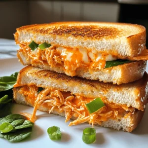 The Buffalo Chicken Grilled Cheese Sandwich is a delicious fusion that elevates the classic comfort food into an explosion of flavors that tantalize the taste buds. Imagine biting into warm, toasted bread, only to find a gooey, cheesy interior that is perfectly spiced with the tangy heat of buffalo chicken. This delightful creation combines two beloved dishes—the iconic grilled cheese and the beloved buffalo chicken—resulting in a satisfying meal that’s perfect for any occasion.