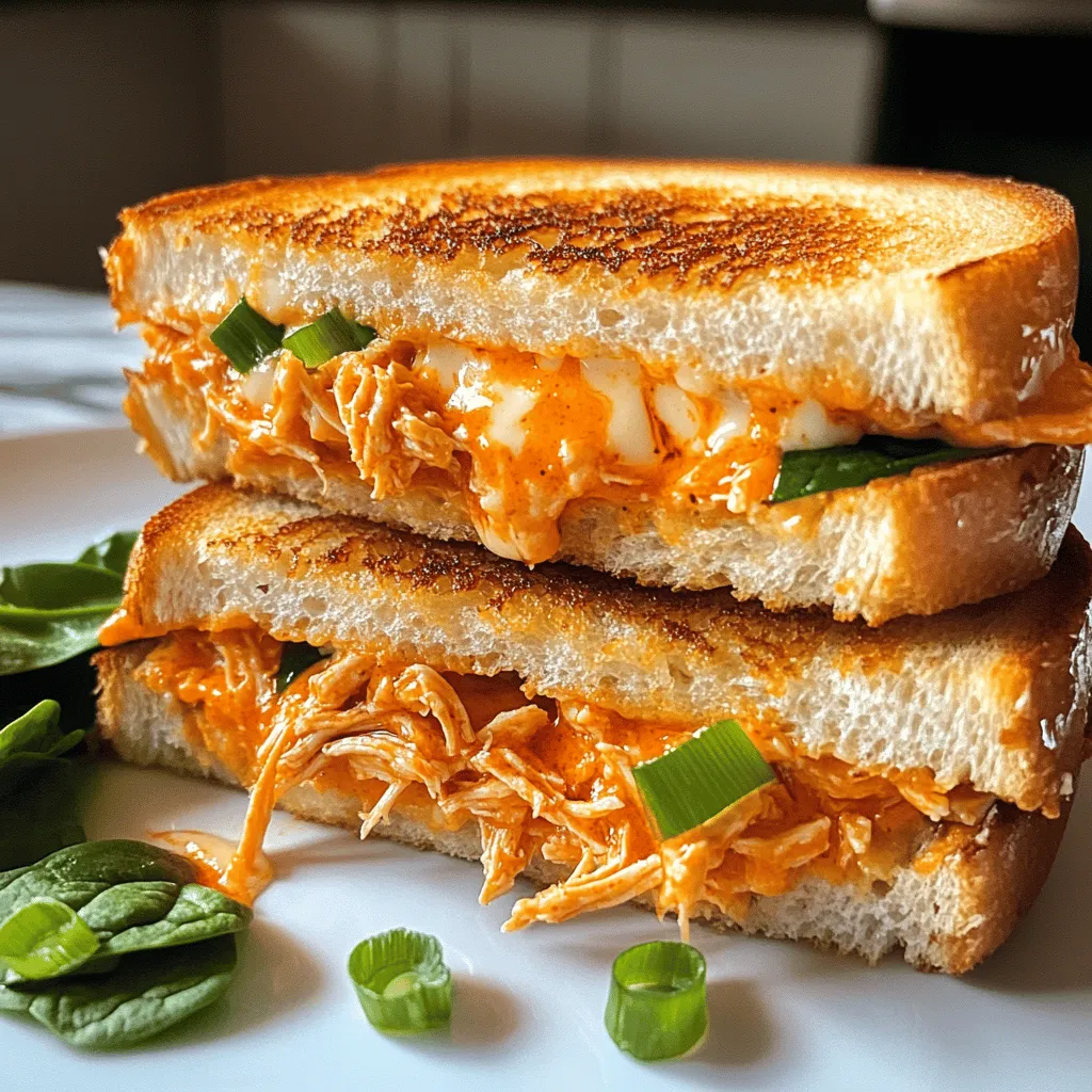 The Buffalo Chicken Grilled Cheese Sandwich is a delicious fusion that elevates the classic comfort food into an explosion of flavors that tantalize the taste buds. Imagine biting into warm, toasted bread, only to find a gooey, cheesy interior that is perfectly spiced with the tangy heat of buffalo chicken. This delightful creation combines two beloved dishes—the iconic grilled cheese and the beloved buffalo chicken—resulting in a satisfying meal that’s perfect for any occasion.