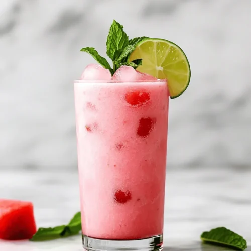The magic of the Cool & Creamy Watermelon Smoothie lies in its simple yet powerful ingredients. Each component has been carefully selected not just for its taste but also for its nutritional value, making this smoothie both satisfying and beneficial for your well-being.