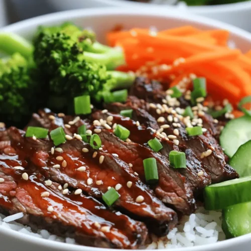 Korean BBQ Steak Rice Bowls with Spicy Cream Sauce are a delightful fusion of flavors that bring the essence of Korean cuisine right to your dining table. This dish combines tender, marinated steak with a spicy cream sauce, served over a bed of fluffy rice and colorful vegetables. Not only is this recipe easy to prepare, but it also showcases the rich flavors and vibrant colors characteristic of Korean BBQ. As a meal that is as appealing to the eye as it is to the palate, it serves as a perfect introduction to the world of Korean cooking.