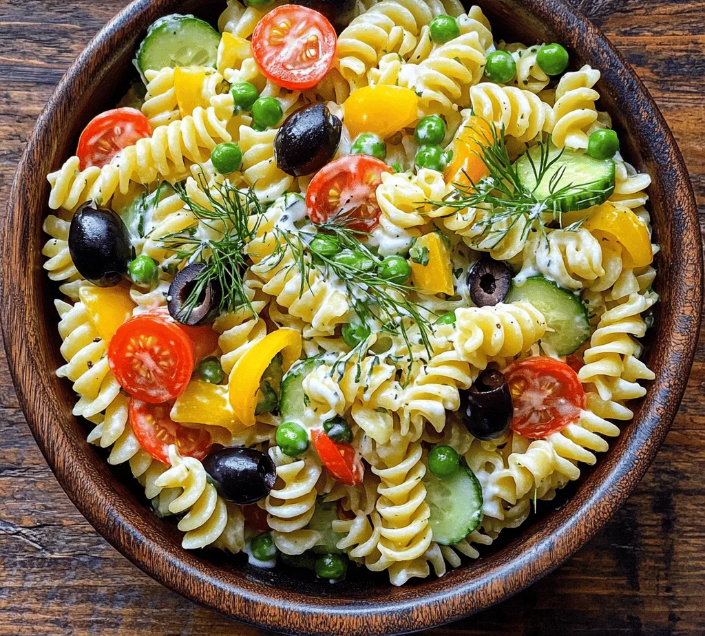 The foundation of any great pasta salad is, of course, the pasta. For the Creamy Pasta Salad Delight, we’ll focus on using rotini or fusilli pasta, both of which are excellent choices for holding onto the dressing and complementing the fresh vegetables. These spiral-shaped pastas not only enhance the visual appeal of the dish but also provide a delightful texture that pairs beautifully with the other ingredients.