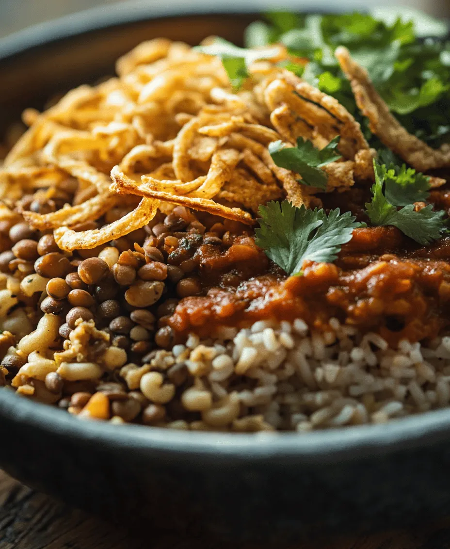 Koshari, often hailed as Egypt's national dish, is a delicious and hearty meal that perfectly encapsulates the essence of Egyptian cuisine. This dish is a delightful melange of flavors and textures, combining staple ingredients such as lentils, rice, macaroni, and a tangy tomato sauce, all topped with crispy fried onions and a sprinkle of fresh cilantro. Koshari is not just a dish; it's a cultural experience that resonates with locals and visitors alike. Its significance in everyday Egyptian life cannot be overstated, as it represents comfort food at its finest, often enjoyed by families and street vendors alike.