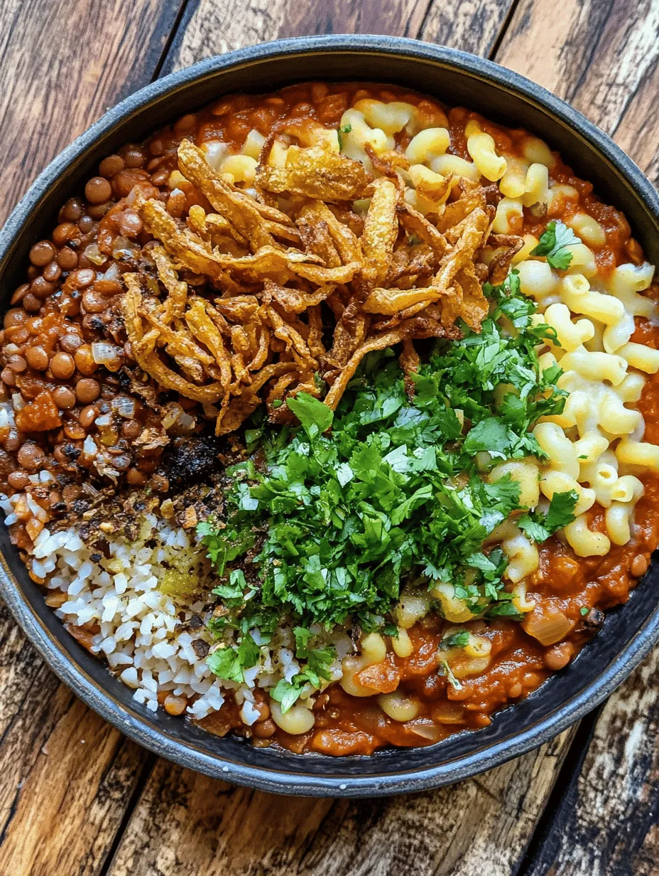 Koshari, often hailed as Egypt's national dish, is a delicious and hearty meal that perfectly encapsulates the essence of Egyptian cuisine. This dish is a delightful melange of flavors and textures, combining staple ingredients such as lentils, rice, macaroni, and a tangy tomato sauce, all topped with crispy fried onions and a sprinkle of fresh cilantro. Koshari is not just a dish; it's a cultural experience that resonates with locals and visitors alike. Its significance in everyday Egyptian life cannot be overstated, as it represents comfort food at its finest, often enjoyed by families and street vendors alike.