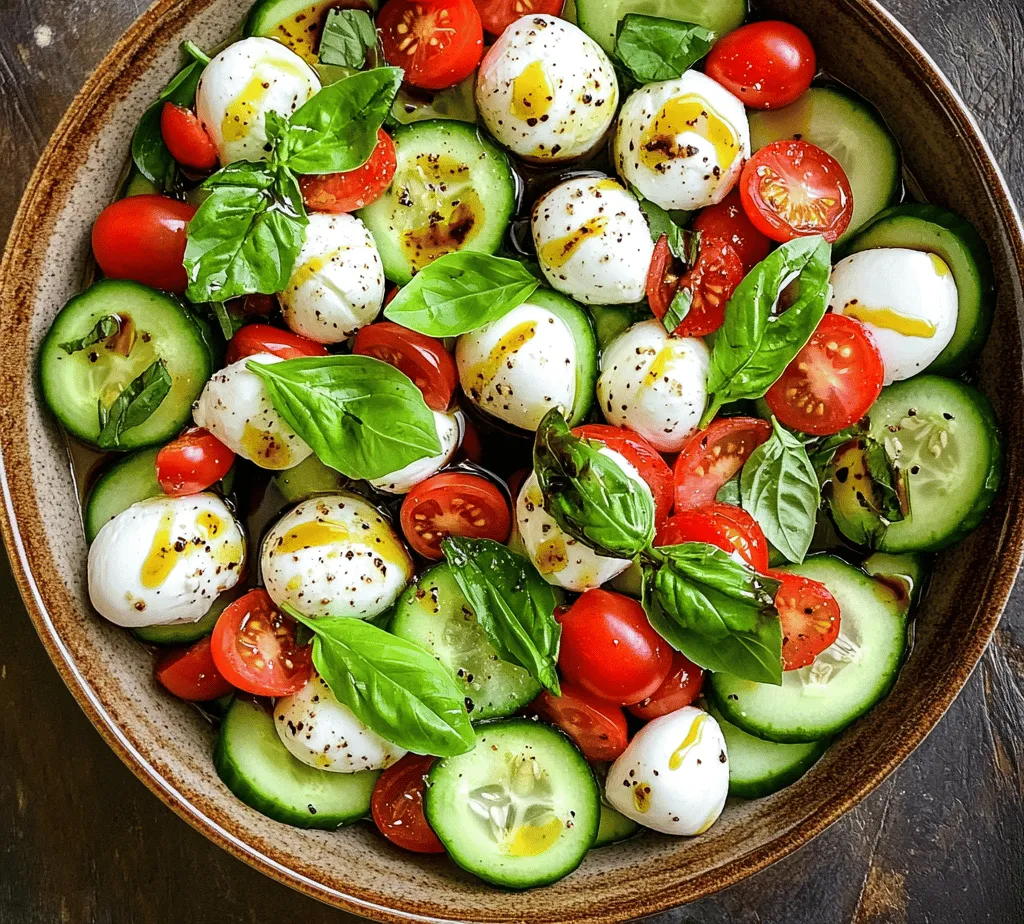 The classic Caprese salad, with its vibrant colors and fresh flavors, hails from the picturesque island of Capri in Italy. Traditionally composed of ripe tomatoes, creamy mozzarella, fresh basil, olive oil, and balsamic vinegar, this Italian staple embodies the essence of summer with its simplicity and focus on high-quality ingredients. However, as the sweltering summer months approach, many of us seek out ways to elevate this beloved dish into something even more refreshing and hydrating. Enter the Cucumber Caprese Salad—a delightful twist on the original recipe that incorporates crisp cucumbers into the mix, adding a satisfying crunch and an extra layer of freshness.