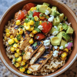 If you’re searching for a dish that encapsulates the vibrant flavors of summer and brings them to your dining table year-round, look no further than the Street Corn Chicken Rice Bowl. This delightful fusion masterpiece combines tender grilled chicken, sweet corn, and creamy avocado, all resting on a bed of hearty brown rice. With zesty lime and a blend of spices, this dish transforms a simple meal into a wholesome feast that is both satisfying and nutritious.