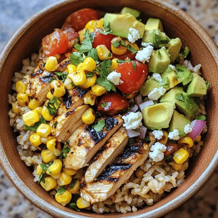 If you’re searching for a dish that encapsulates the vibrant flavors of summer and brings them to your dining table year-round, look no further than the Street Corn Chicken Rice Bowl. This delightful fusion masterpiece combines tender grilled chicken, sweet corn, and creamy avocado, all resting on a bed of hearty brown rice. With zesty lime and a blend of spices, this dish transforms a simple meal into a wholesome feast that is both satisfying and nutritious.