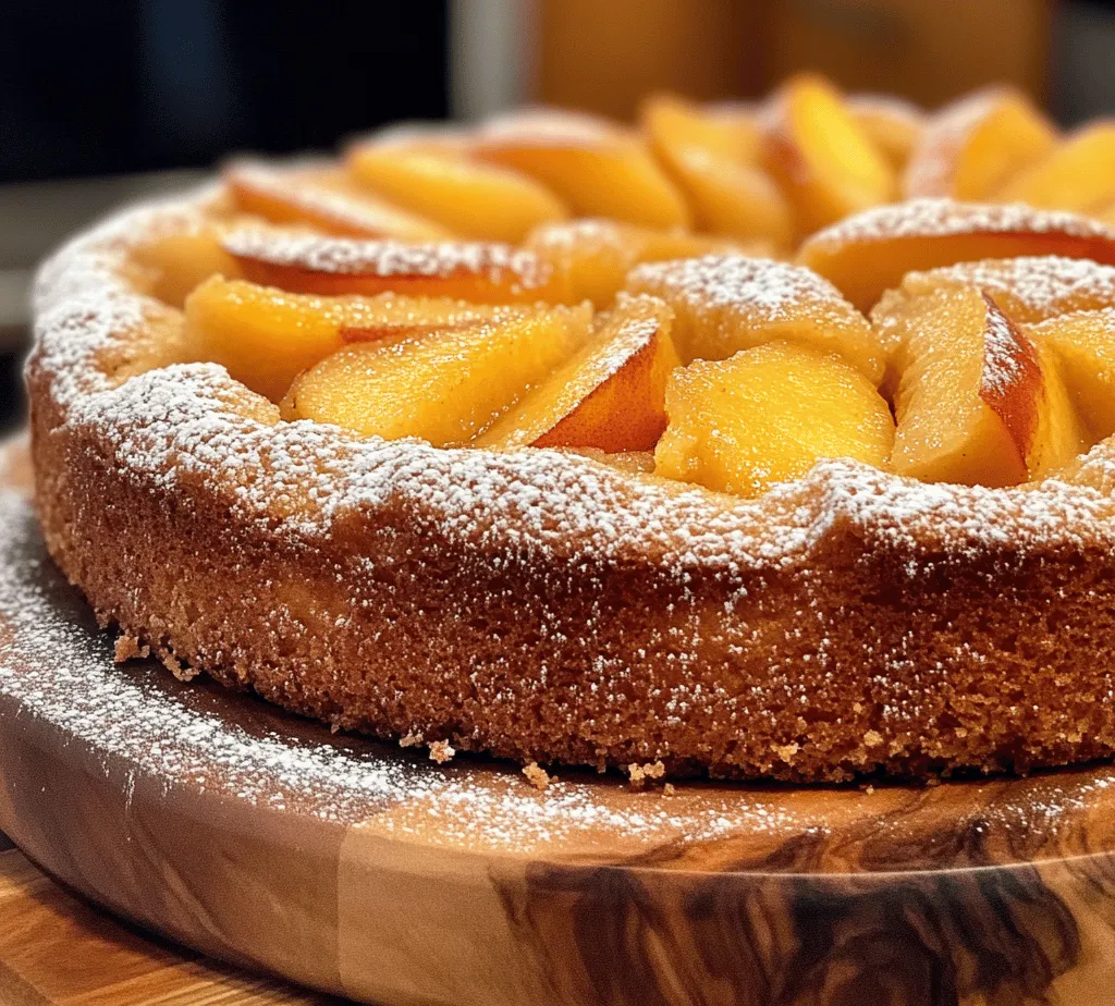 As the summer sun shines brightly, there’s an undeniable urge to indulge in the sweet, refreshing flavors that the season brings. Among the many delights of summer baking, few things can rival the joy of creating a dessert that highlights the bounty of fresh seasonal fruits. One such glorious creation is the <strong>Easy Brown Sugar Peach Cake</strong>, a delightful treat that perfectly balances the sweetness of ripe peaches with the rich, caramel undertones of brown sugar. This cake is not just a dessert; it’s a celebration of summer, making it an ideal addition to family gatherings, potlucks, or simply a cozy evening at home.” /></p>
</p>
<h3>Preparing the Sweet Summer Delight: Easy Brown Sugar Peach Cake</h3>
</p>
<h4>Preheating the Oven</h4>
</p>
<p>Before diving into the mixing and baking processes, it’s crucial to preheat your oven to 350°F (175°C). This step is essential because a properly preheated oven ensures even cooking and helps the cake rise correctly. If you place the batter in a cold oven, it could lead to uneven baking, resulting in a dense, undercooked center or an overly dry exterior. While your oven is warming up, gather your ingredients and tools; this will help streamline the process.</p>
</p>
<h4>Creaming Butter and Sugar</h4>
</p>
<p>In a large mixing bowl, combine 1 cup of unsalted butter and 1 cup of brown sugar. Using an electric mixer, beat the mixture on medium speed until it becomes light and fluffy. This step is often referred to as “creaming.” The science behind creaming involves incorporating air into the butter, which will help the cake rise during baking and achieve a light texture. The brown sugar adds a depth of flavor and moisture due to its molasses content, enhancing the cake’s overall taste.</p>
</p>
<h4>Incorporating Eggs and Vanilla</h4>
</p>
<p>Next, add in three large eggs, one at a time, to the creamed butter and sugar mixture. Ensure each egg is fully incorporated before adding the next. This gradual process allows for a stable emulsion, preventing the batter from separating. After the eggs are well mixed, add 1 teaspoon of pure vanilla extract, which will infuse your cake with a delightful aroma and flavor. Mix on low speed until just combined, taking care not to overbeat the mixture.</p>
</p>
<h4>Mixing Dry Ingredients</h4>
</p>
<p>In a separate bowl, whisk together 2 cups of all-purpose flour, 1 teaspoon of baking powder, 1 teaspoon of baking soda, and a pinch of salt. This step is crucial because it ensures that the leavening agents are evenly distributed throughout the flour, preventing any lumps in your batter. Incorporating salt enhances the flavors, while the baking powder and baking soda will work together to create a fluffy cake.</p>
</p>
<h4>Combining Mixtures</h4>
</p>
<p>Gradually add the dry ingredients to the wet mixture, alternating with 1 cup of sour cream. Start with a third of the dry ingredients, mix gently, then add half of the sour cream, and repeat until all ingredients are combined. The goal is to create a smooth batter without overmixing, which can lead to a dense cake. Scrape down the sides of the bowl to ensure all ingredients are well incorporated, achieving a thick, creamy consistency.</p>
</p>
<h4>Folding in Peaches</h4>
</p>
<p>Now, it’s time to fold in the star ingredient: your fresh, diced peaches. Gently add 2 cups of peeled and chopped peaches into the batter, using a spatula to carefully mix them in without breaking the fruit. This folding technique helps maintain the peaches’ integrity, allowing for juicy bites throughout the cake. Be sure to reserve a few peach slices for decorating the top of the cake before baking.</p>
</p>
<h4>Baking Tips</h4>
</p>
<p>Pour the batter into a greased 9×13 inch baking pan, smoothing the top with a spatula. Place the pan in the preheated oven and bake for 35 to 40 minutes. To check for doneness, insert a toothpick into the center of the cake; if it comes out clean or with a few moist crumbs (not wet batter), the cake is ready. Keep an eye on the cake during the last few minutes of baking to avoid overcooking, which can lead to a dry texture.</p>
</p>
<h3>Cooling and Serving Suggestions</h3>
</p>
<h4>Cooling Process</h4>
</p>
<p>Once baked, remove the cake from the oven and let it cool in the pan for about 10 minutes. This allows the cake to set and makes it easier to transfer. After that, gently run a knife around the edges to loosen it, then invert it onto a wire rack. Transferring the cake to a wire rack is beneficial because it allows air to circulate around the cake, preventing it from becoming soggy. Let the cake cool completely before slicing, as this will help maintain its structure.</p>
</p>
<h4>Serving Options</h4>
</p>
<p>For an elegant presentation, dust the cooled cake with powdered sugar or serve it with a scoop of vanilla ice cream on the side. The creamy ice cream pairs perfectly with the warm, spiced cake and enhances the sweetness of the peaches. You can also top each slice with additional diced peaches or even a drizzle of honey for an extra touch of sweetness.</p>
</p>
<h4>Pairing Suggestions</h4>
</p>
<p>To elevate your dessert experience, consider beverage pairings that complement the flavors of the Brown Sugar Peach Cake. Refreshing iced tea or homemade lemonade pairs beautifully, balancing the sweetness of the cake with their tartness. A light white wine, such as a Riesling or Moscato, can also enhance the fruity notes of the cake, making it a delightful addition to summer gatherings.</p>
</p>
<h3>Storage and Shelf Life</h3>
</p>
<h4>Best Practices for Keeping the Cake Fresh</h4>
</p>
<p>To keep your Brown Sugar Peach Cake fresh, it’s best to store it at room temperature in an airtight container. This method helps retain moisture while keeping the cake’s texture intact. If your kitchen tends to be warm, you may choose to refrigerate it to prolong its shelf life, but be aware that refrigeration can dry out cakes over time.</p>
</p>
<h4>How Long the Cake Lasts</h4>
</p>
<p>When stored properly, the cake will last about 3 to 4 days at room temperature. If refrigerated, it can last up to a week. To check for spoilage, look for any signs of mold or an off smell, which indicates that it’s time to discard it. If you notice the cake becoming dry, you can revive it slightly by warming it in the microwave for a few seconds before serving.</p>
</p>
<h3>Conclusion</h3>
</p>
<p>The Brown Sugar Peach Cake is not just a dessert; it embodies the essence of summer with its delightful flavors and easy preparation. The combination of sweet peaches and rich brown sugar creates a moist and flavorful cake that’s perfect for any gathering or family meal. Its simplicity allows bakers of all levels to create a stunning centerpiece that evokes memories of sunny days and shared moments. Whether enjoyed alone or paired with your favorite beverage, this cake is sure to become a beloved addition to your summer recipe repertoire, bringing joy and sweetness to your table.</p>
<div id=