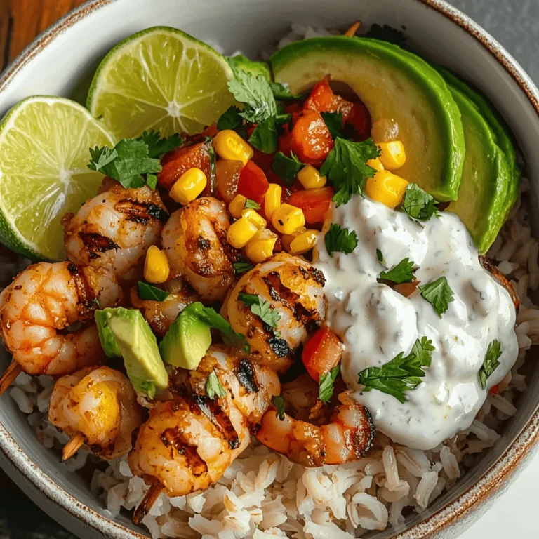 If you're on the hunt for a delicious, nutritious, and visually stunning meal, look no further than the Grilled Shrimp Bowl with Avocado, Corn Salsa, and Creamy Garlic Sauce. This dish is not only a feast for the eyes but also a delightful explosion of flavors that will tantalize your taste buds. Combining tender, perfectly grilled shrimp with fresh avocado and a zesty corn salsa, this bowl is a celebration of vibrant ingredients that epitomizes the essence of summer dining.