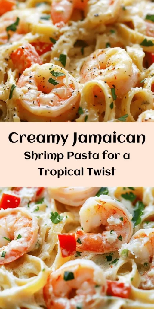 Indulge in the flavors of the Caribbean with this Jamaican Shrimp Pasta! This creamy delight features tender shrimp sautéed with aromatic vegetables and seasoned with Jamaican jerk spices for a zesty kick. Tossed with fettuccine and a rich coconut milk and heavy cream sauce, it’s a quick and satisfying meal perfect for any night. Garnish with fresh cilantro and enjoy a tropical escape at your dinner table. Perfect for shrimp lovers!