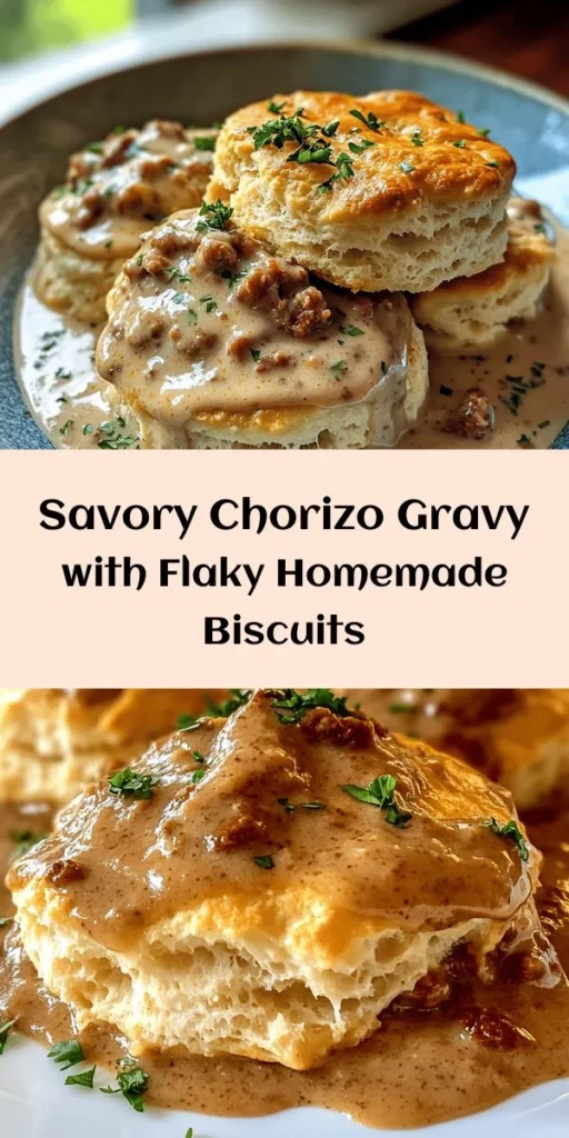 Indulge in the ultimate comfort food with our Sizzling Chorizo Gravy & Flaky Biscuits! This easy-to-follow recipe combines warm, buttery biscuits with a rich and flavorful chorizo gravy that packs a spicy punch. Perfect for brunch or a cozy dinner, this dish is sure to impress family and friends. With simple ingredients and quick prep, you'll have a delicious meal in just 30 minutes. Add a sprinkle of parsley for that perfect finishing touch!
