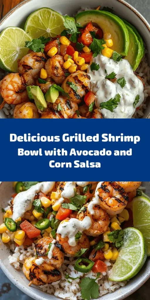 Indulge in a delicious Grilled Shrimp Bowl topped with fresh avocado, vibrant corn salsa, and a creamy garlic sauce. This dish is perfect for a healthy lunch or dinner, bursting with flavor and nutrition. The marinated shrimp grilled to perfection pairs beautifully with a hearty base of brown rice or quinoa. Fresh veggies and a zesty dressing make every bite delightful. Quick to prepare and sure to impress, you’ll want to keep this recipe on repeat!
