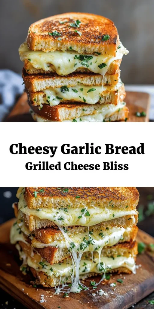 Indulge in the ultimate comfort food with this Garlic Bread Grilled Cheese! Perfectly crispy sourdough bread is slathered in homemade garlic butter and filled with a gooey blend of mozzarella, cheddar, and Parmesan cheeses. In just 20 minutes, you can create a cheesy delight that’s perfect for lunch or a snack. Serve it with marinara for dipping and enjoy every delicious bite of this easy, flavorful recipe!