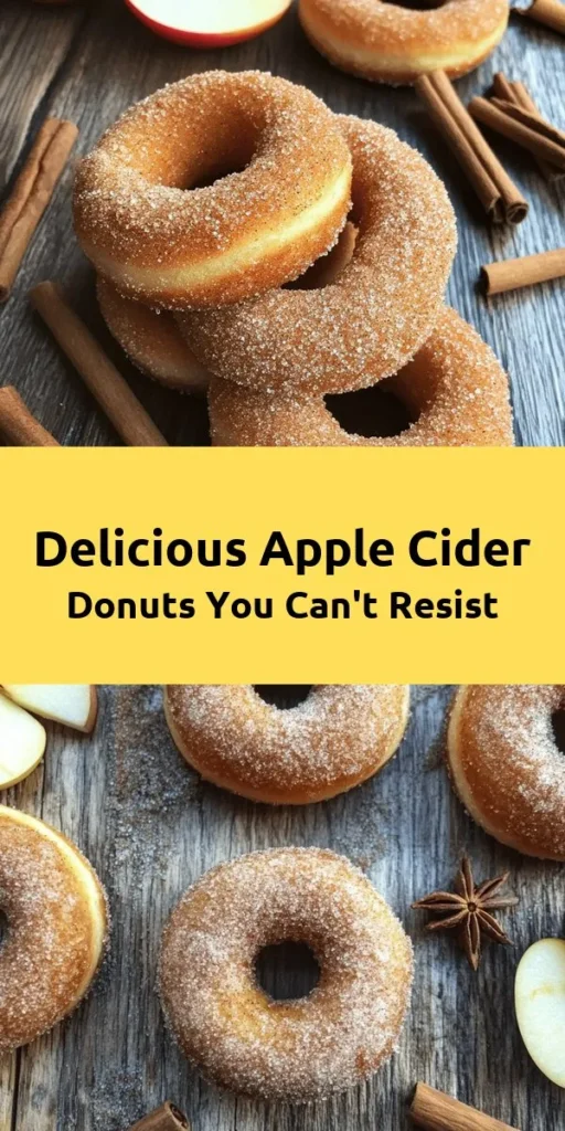 Indulge in the cozy flavors of fall with these irresistible apple cider donuts! Made with rich apple cider, warm spices, and coated in cinnamon sugar, they’re the perfect treat for any occasion. This simple recipe combines melted butter, brown sugar, and a touch of vanilla for a deliciously moist texture. Bake a batch for breakfast or dessert and enjoy these delightful, warm donuts that will fill your kitchen with a heavenly aroma. Perfect for sharing or savoring yourself!