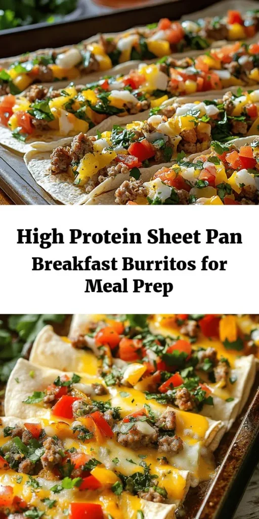 Start your mornings right with these Macro-Friendly, High Protein Sheet Pan Breakfast Burritos! Filled with a delightful mix of eggs, egg whites, black beans, colorful peppers, onions, spinach, and lean turkey sausage, these burritos are both nutritious and tasty. Bake them in one go and enjoy meal prep at its finest. Perfect for busy mornings, they store well in the fridge or freezer. Serve with your favorite salsa for an extra kick!
