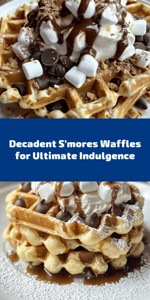 Indulge in the sweet delight of S’mores Waffles that take your breakfast to another level! This easy recipe combines fluffy waffles with mini marshmallows, chocolate chips, and crushed graham crackers for that perfect campfire treat. Just mix your wet and dry ingredients, fold in the S’mores elements, and cook until golden. Top with whipped cream, graham cracker crumbs, and a drizzle of chocolate syrup. Perfect for sharing or enjoying solo!