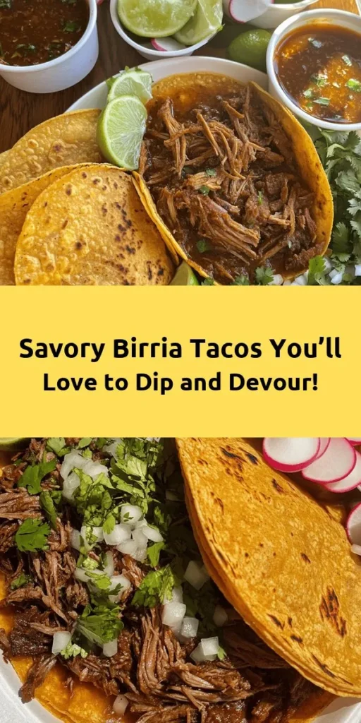Get ready to indulge in the ultimate comfort food with my favorite Birria Tacos! Tender beef or lamb is slow-cooked in a rich and flavorful blend of spices and chilies, then served in warm corn tortillas. Top your tacos with fresh cilantro, diced onions, and zesty lime for an incredible flavor boost. Perfect for family gatherings or taco night! Check out the recipe for a delicious culinary experience that everyone will love!
